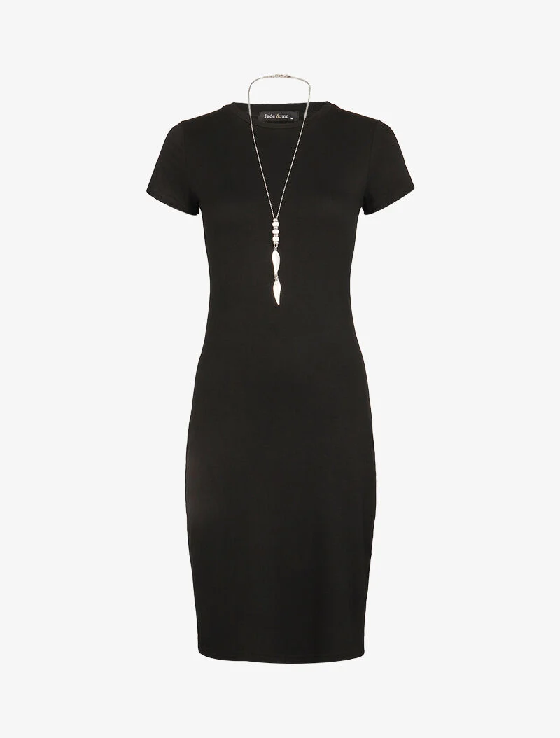 Robe t-shirt ajustée - noir