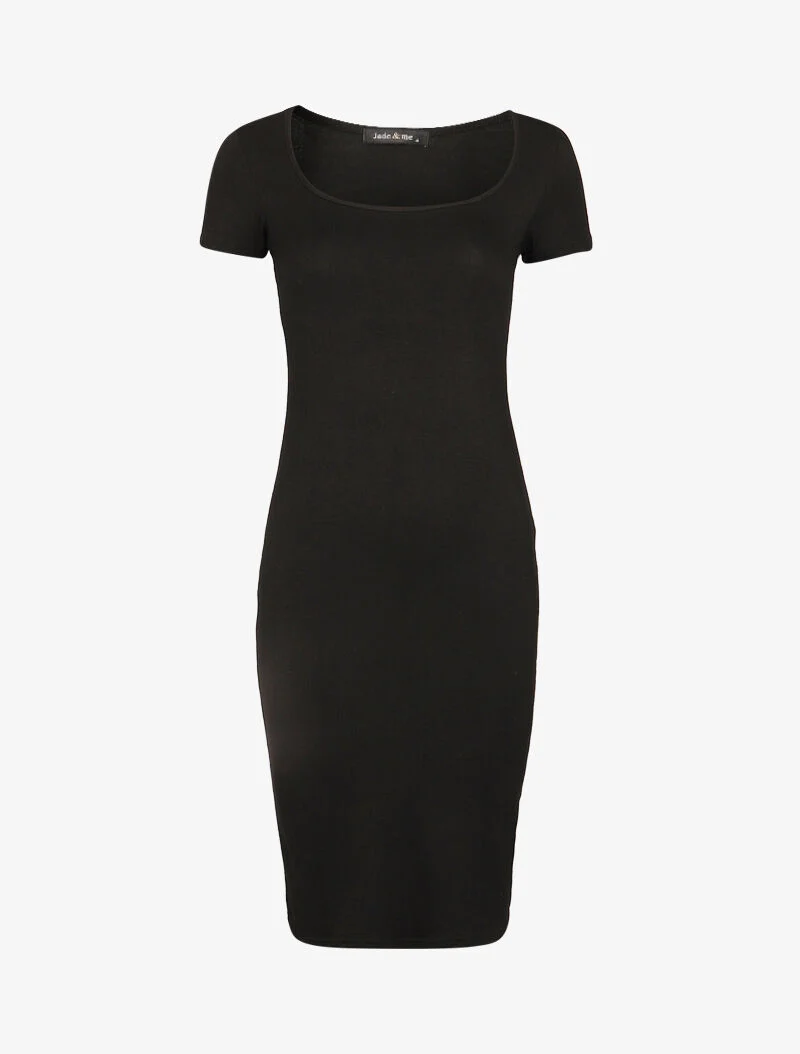 Robe basique à manches courtes - noir