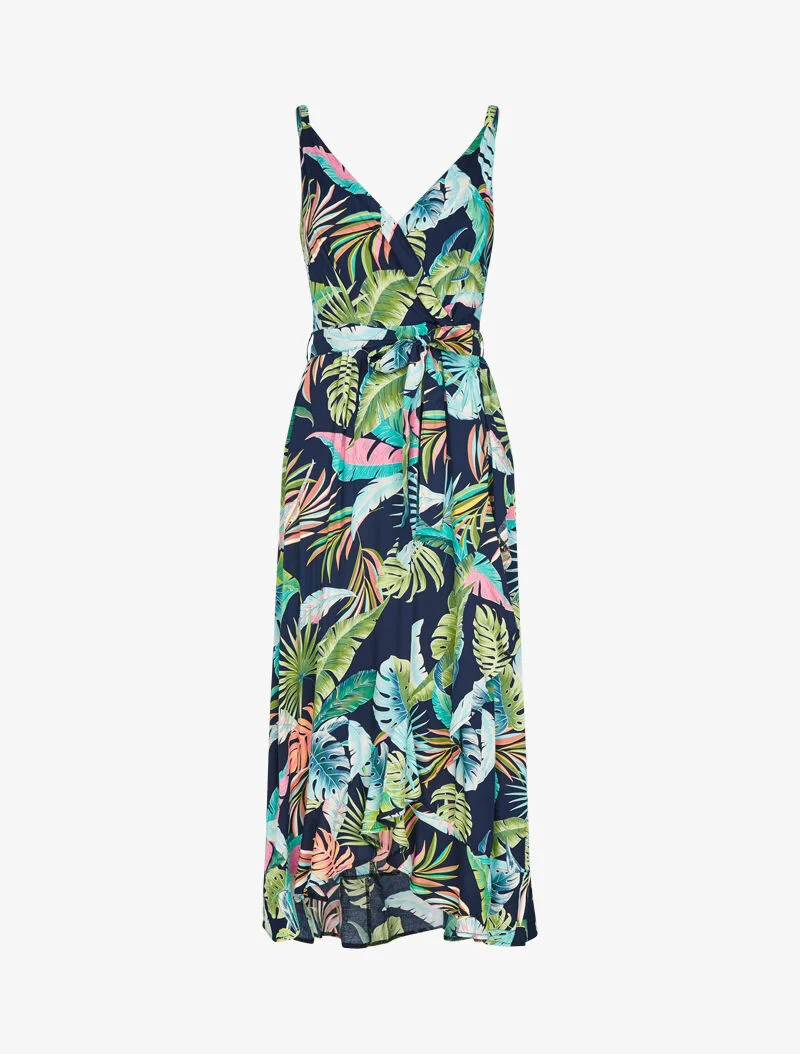 Robe coupe portefeuille volantée - marine