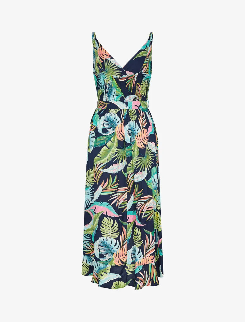 Robe coupe portefeuille volantée - marine