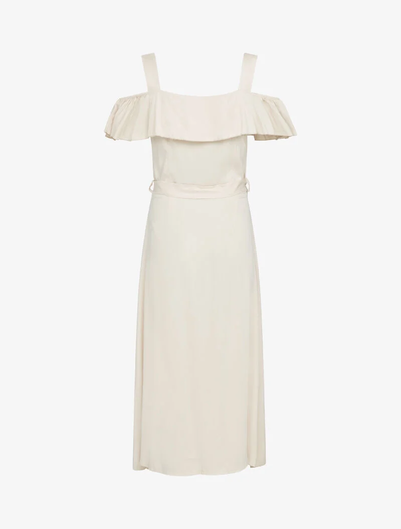 Robe longue à épaules dénudées - beige