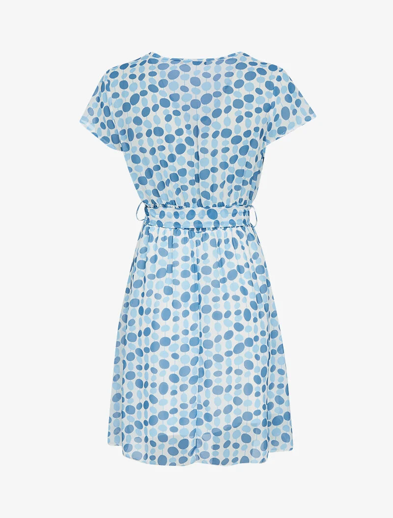 Robe imprimée en voile - bleu ciel