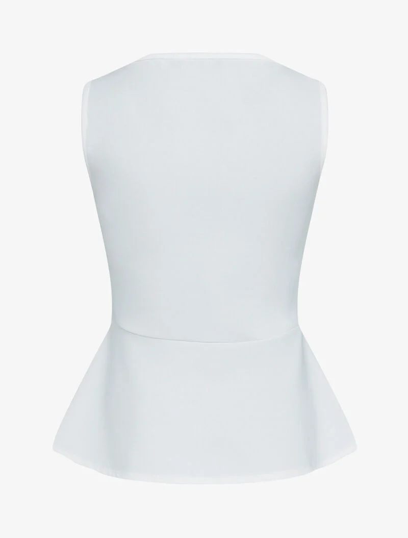 Top à haut de poitrine style noeud - ecru