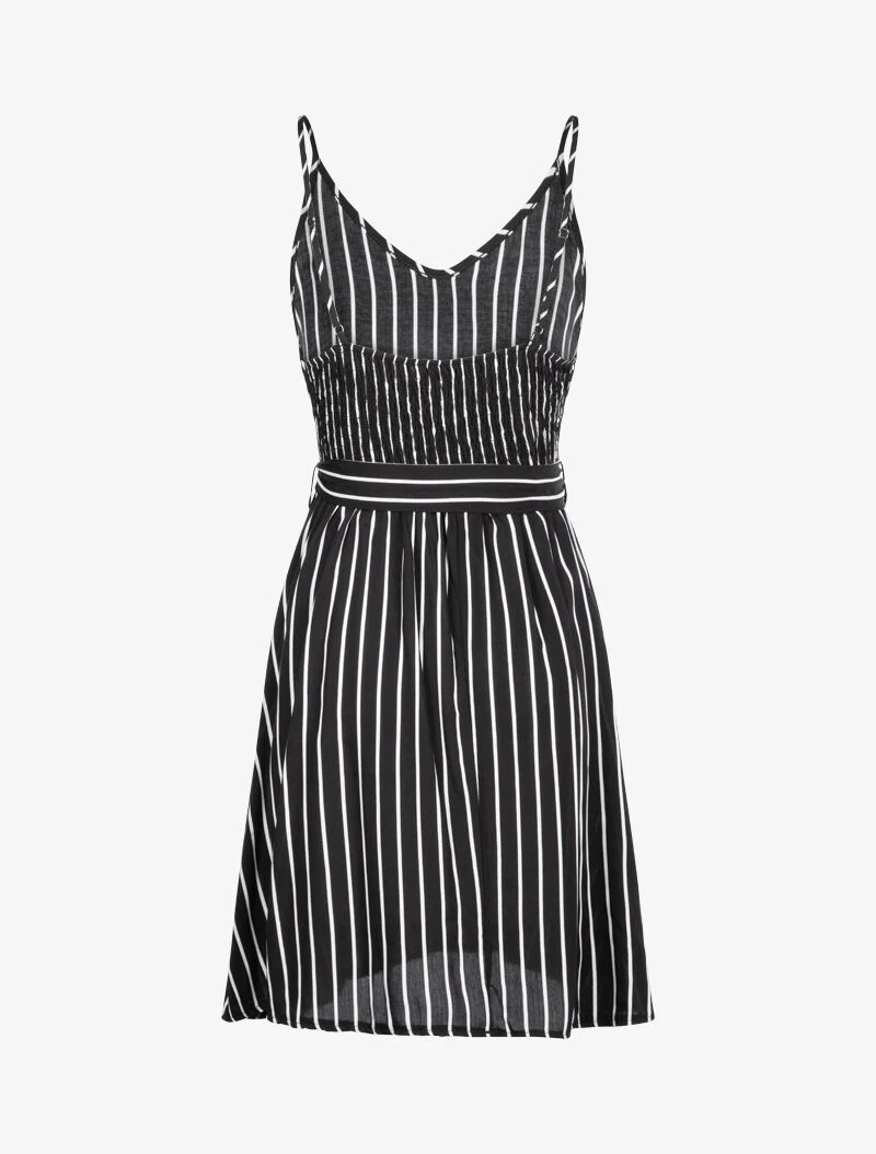 Robe à imprimé rayures - noir