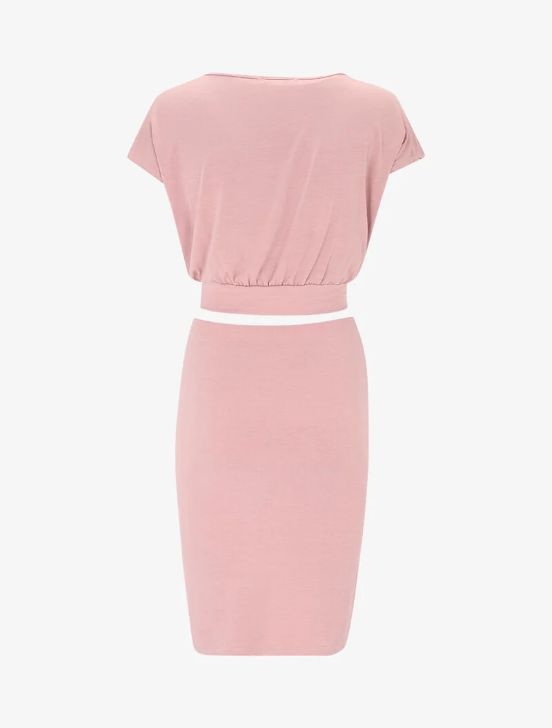 Ensemble crop top et jupe - rose