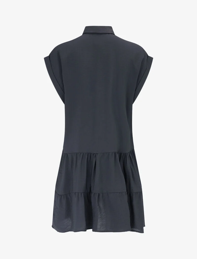 Robe courte coupe carrée style chemise - noir