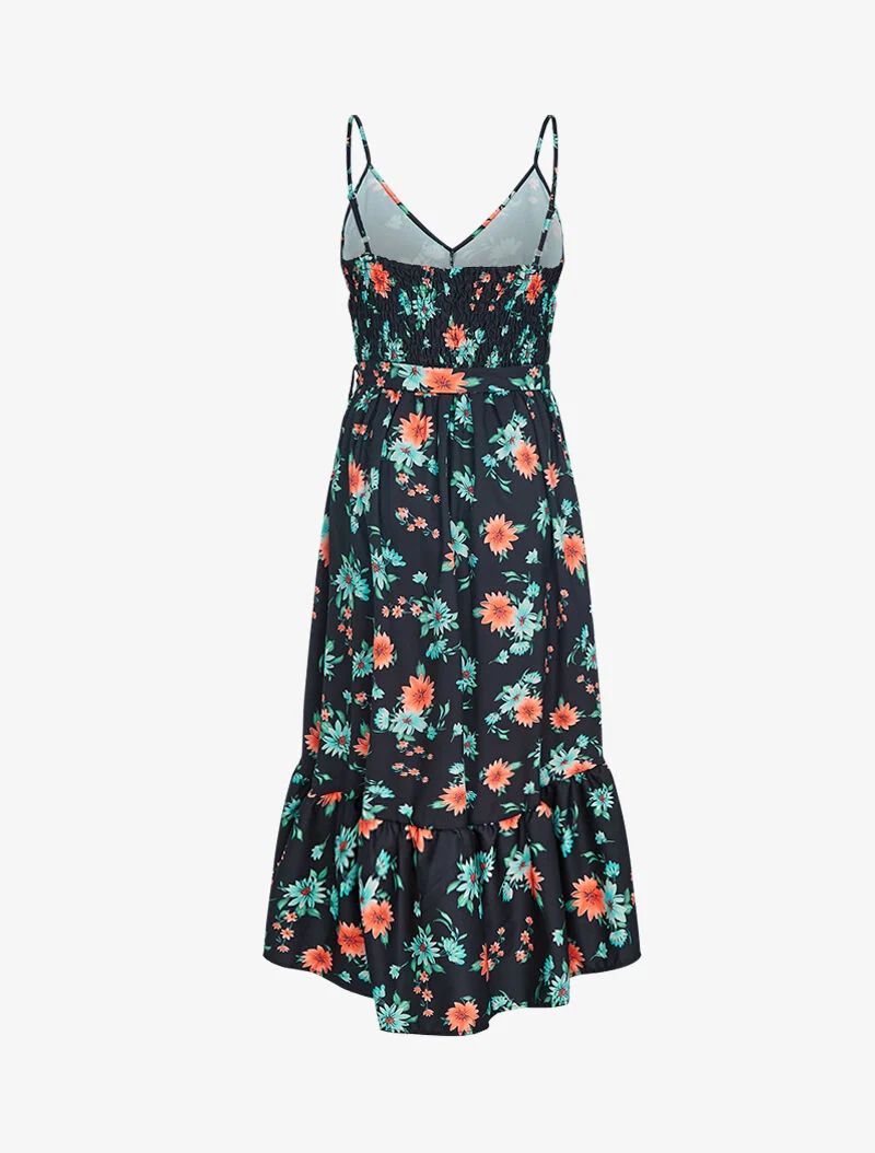 Robe asymétrique à imprimés - noir