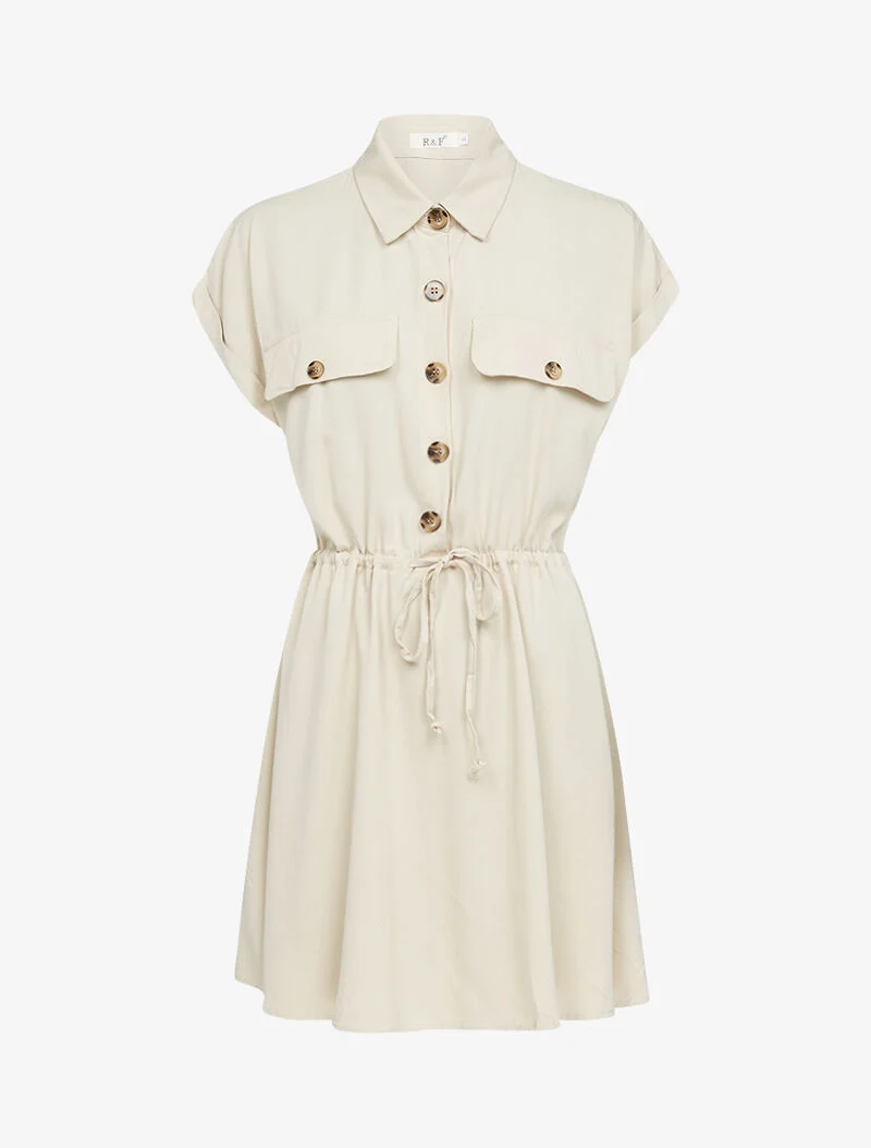 Robe à buste chauve souris - beige