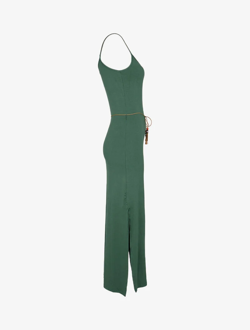 Robe à côtés fendus - vert