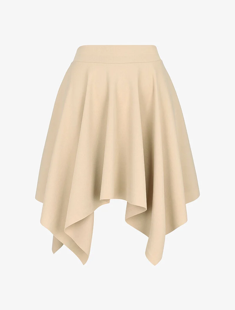 Jupe patineuse asymétrique - beige