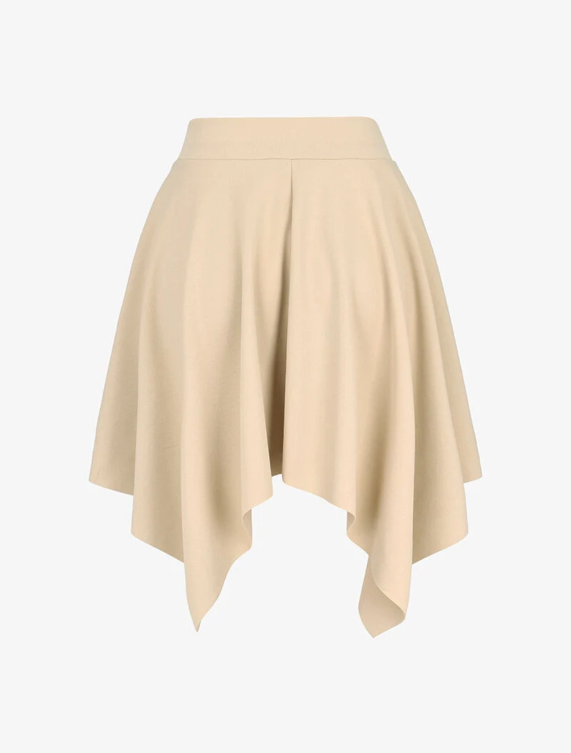 Jupe patineuse asymétrique - beige