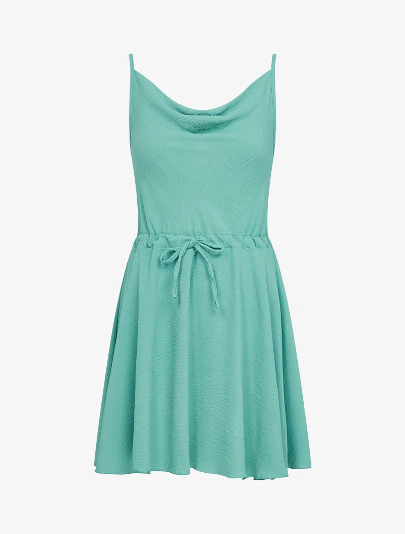 Robe patineuse à col bénitier - vert menthe