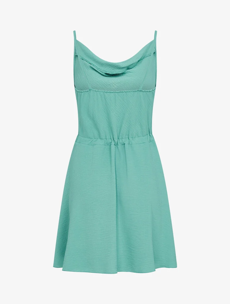 Robe patineuse à col bénitier - vert menthe