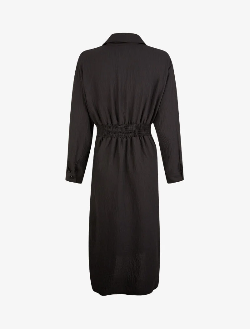 Robe chemise à pans boutonnés - noir