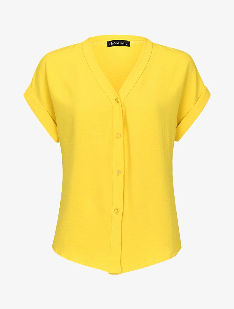 Chemisier fluide boutonné - jaune