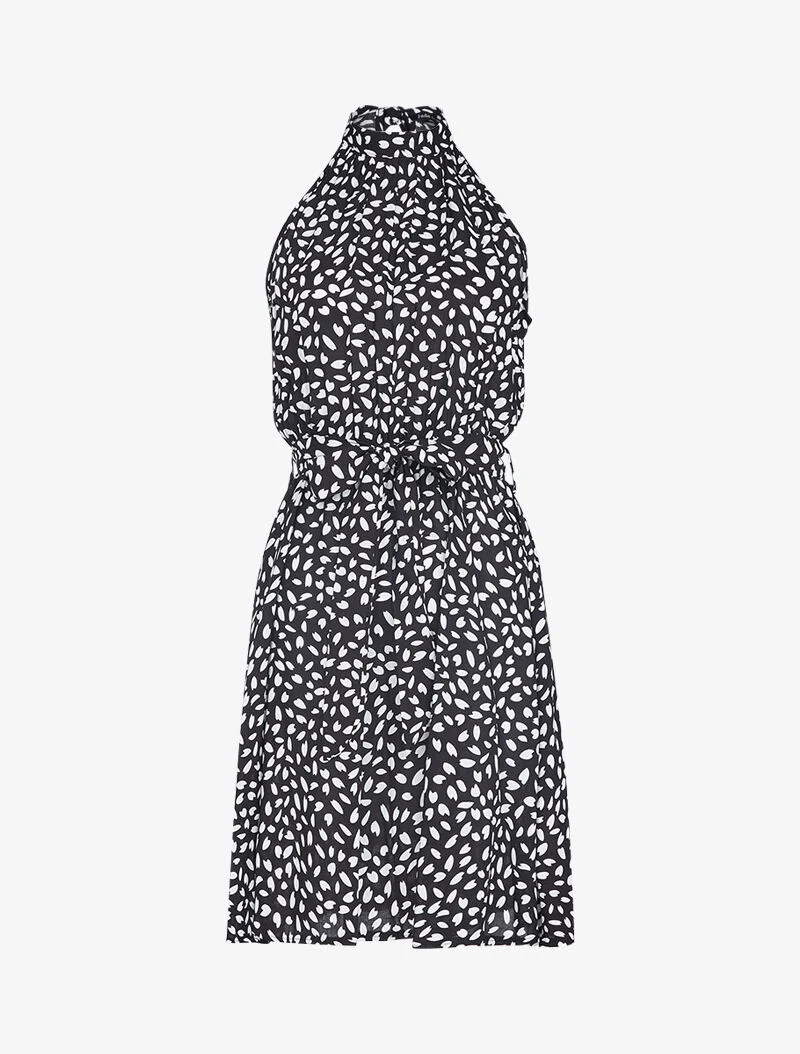Robe cintrée à col américain - noir
