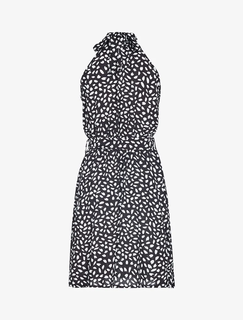 Robe cintrée à col américain - noir