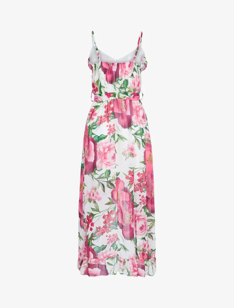 Robe longue à imprimé floral - ecru