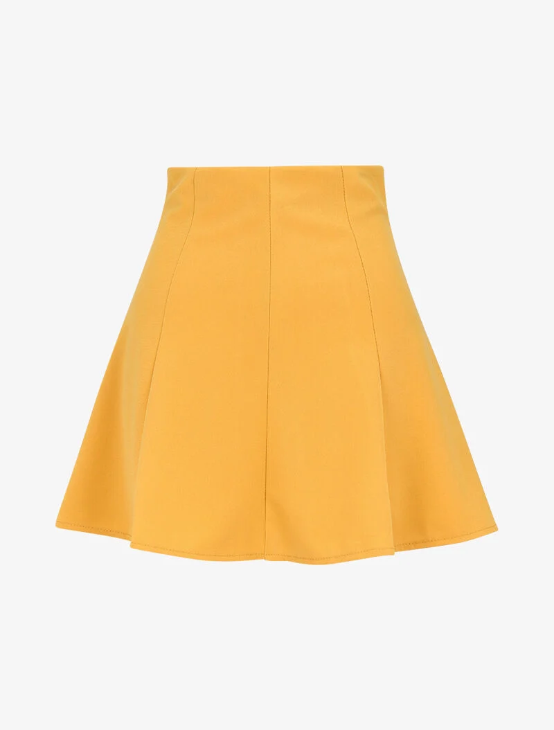 Jupe patineuse évasée - jaune