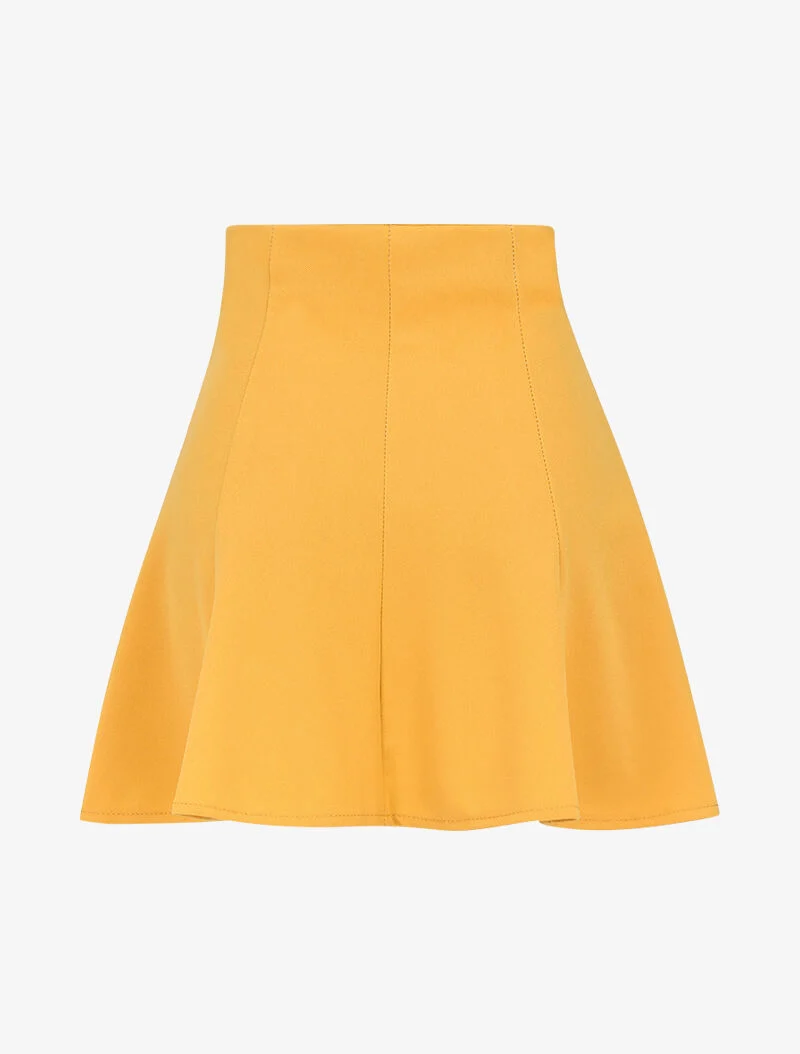 Jupe patineuse évasée - jaune