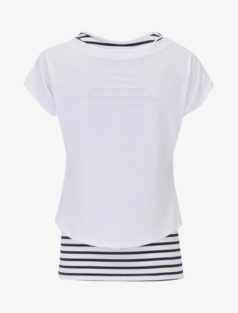 Ensemble débardeur marinière et crop top - blanc