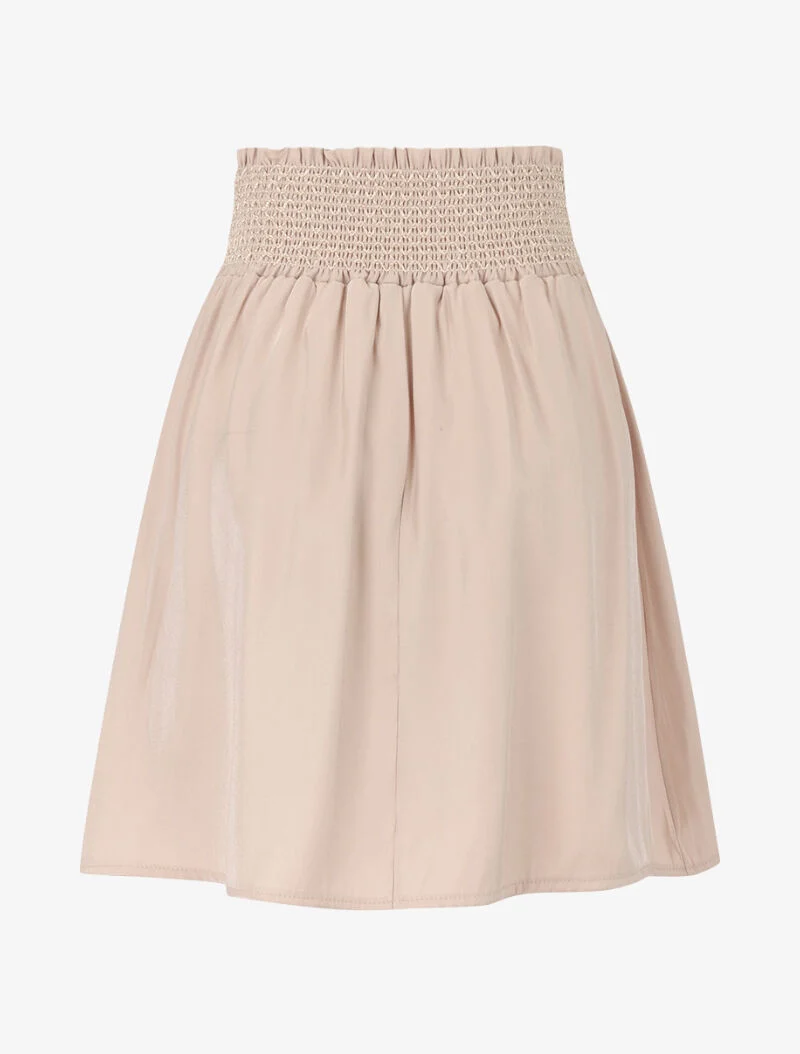 Jupe irisée à taille brodée - beige