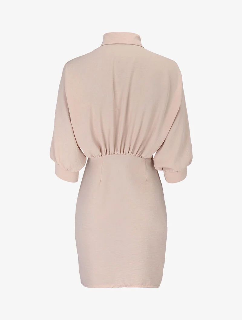 Chemise ajustée à buste chauve-souris - beige
