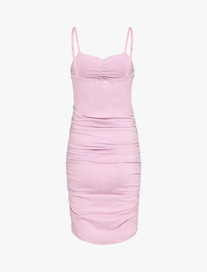 Robe moulante plissée - rose