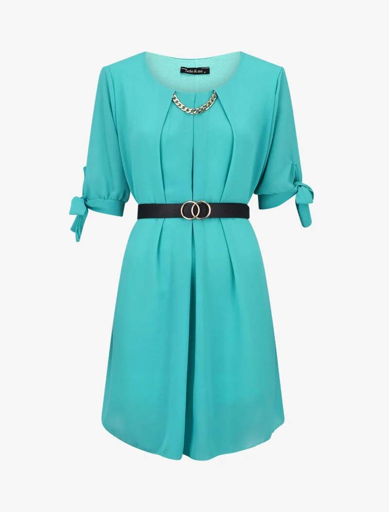 Robe en voile à détail chaîne - vert menthe