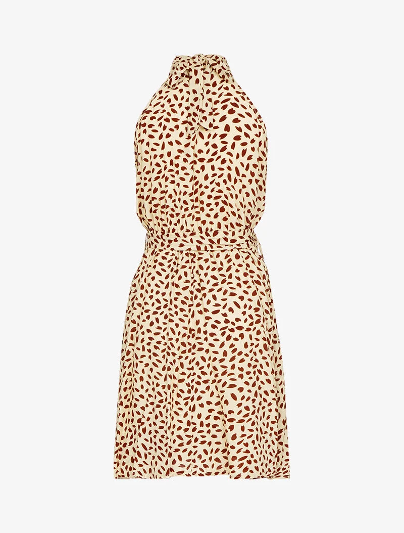 Robe cintrée à col américain - beige