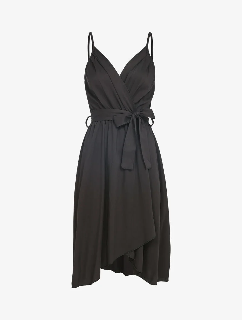 Robe fluide style portefeuille - noir