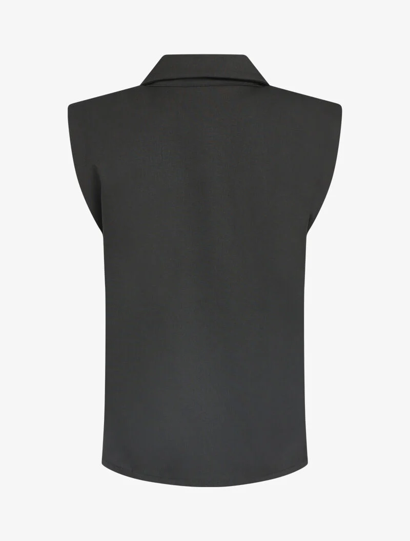 Top style chemise à épaulettes - noir