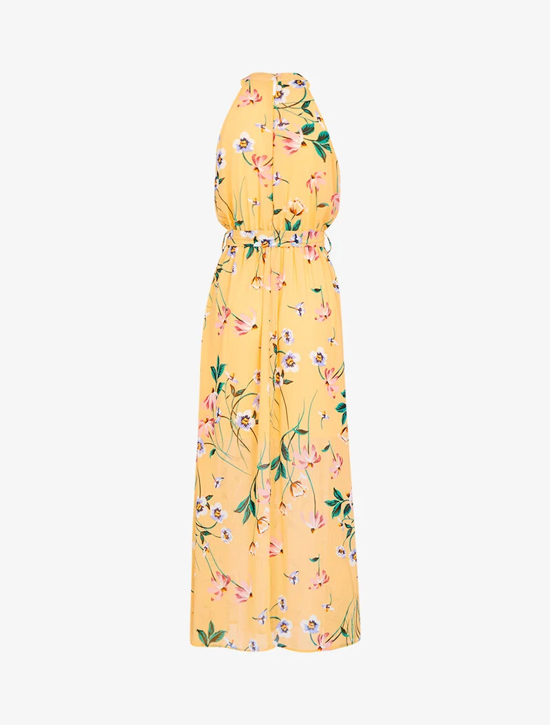 Robe longue à col américain - orange