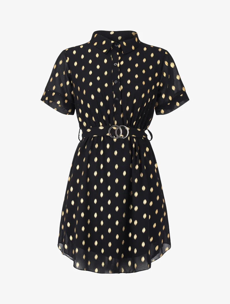 Robe patineuse à imprimé moucheté - noir