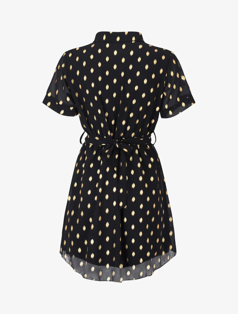 Robe patineuse à imprimé moucheté - noir