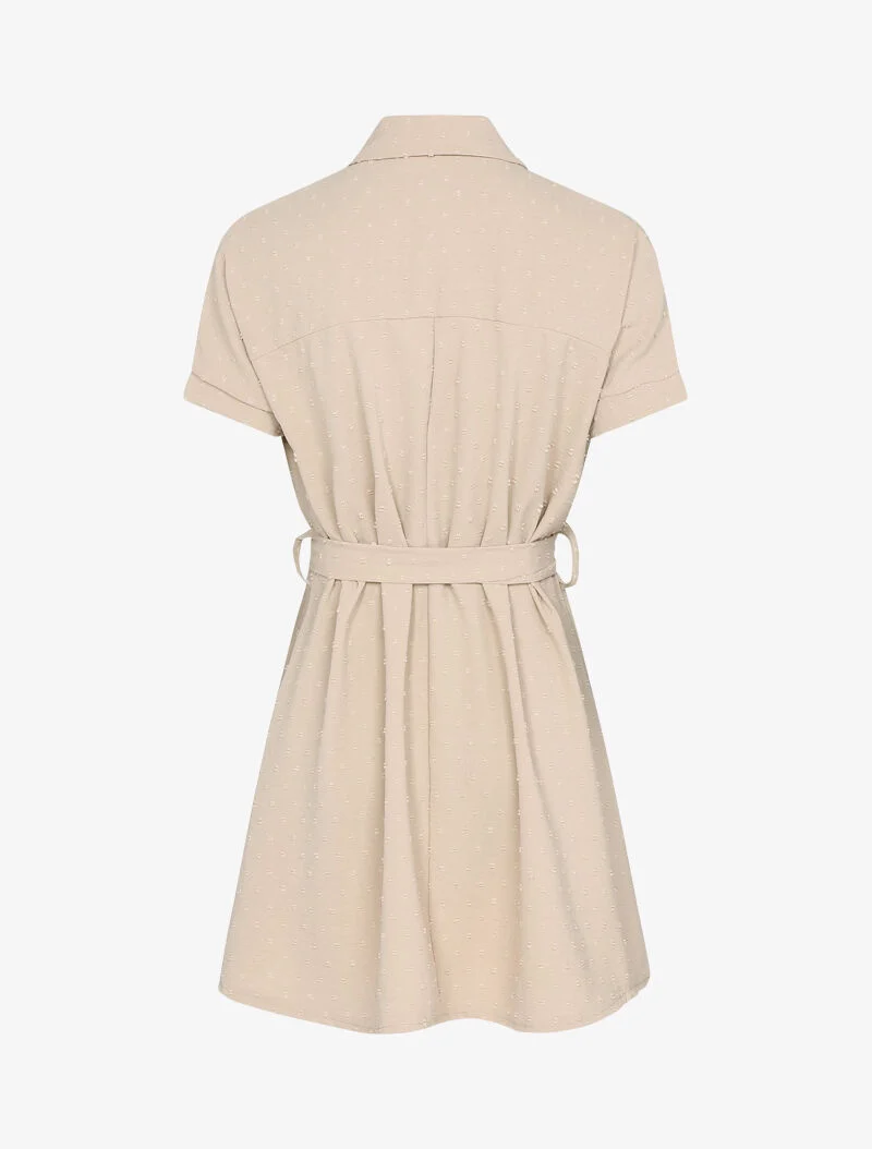 Robe à imprimé moucheté texturé - camel