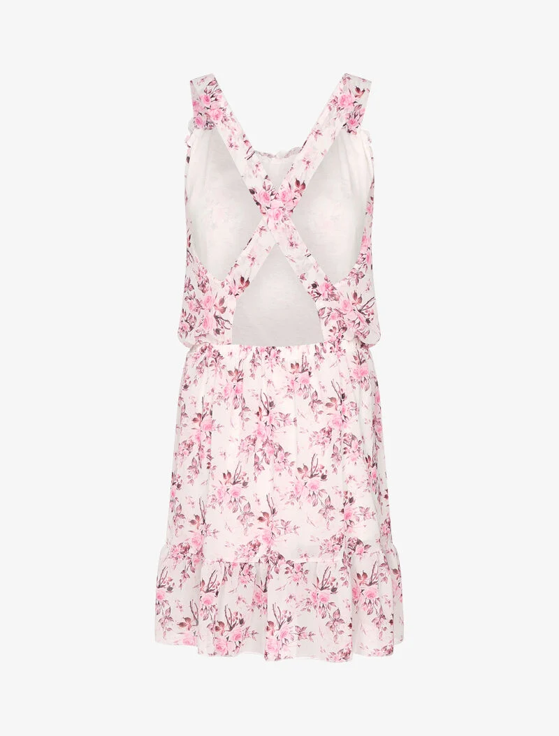Robe dos nu à bretelles croisées - blanc