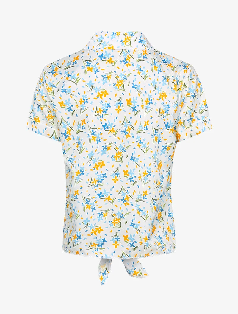 Chemise sans manches à imprimés - ecru