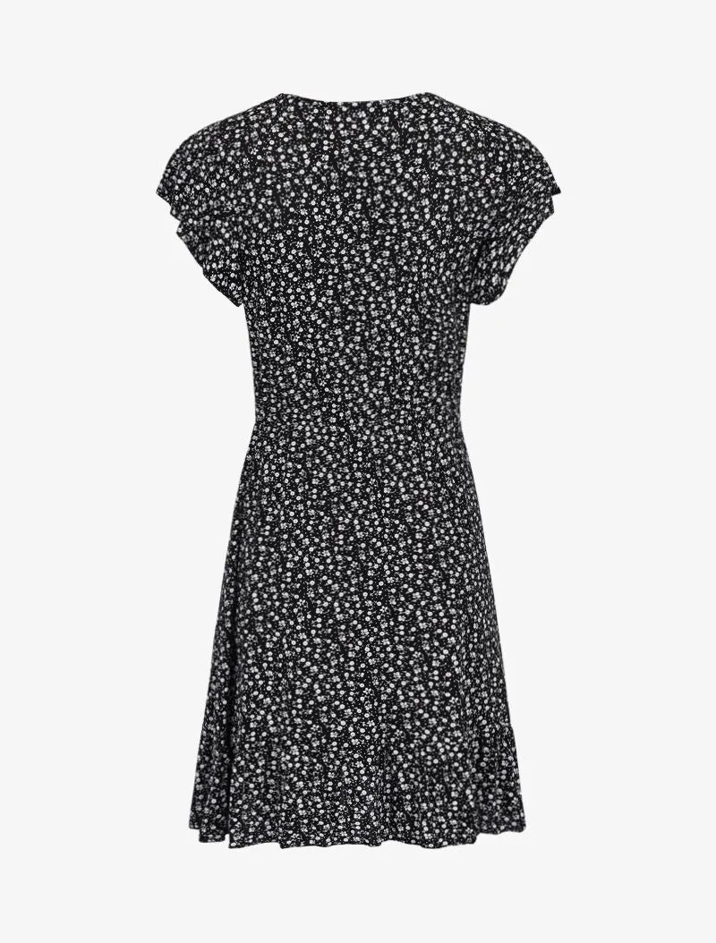 Robe à imprimé petites fleurs - noir