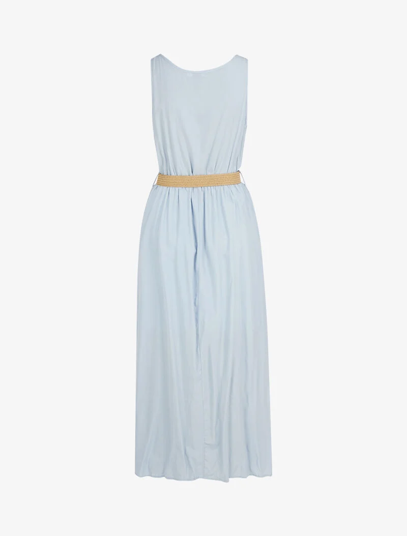 Robe longue à boutons décoratifs - bleu ciel