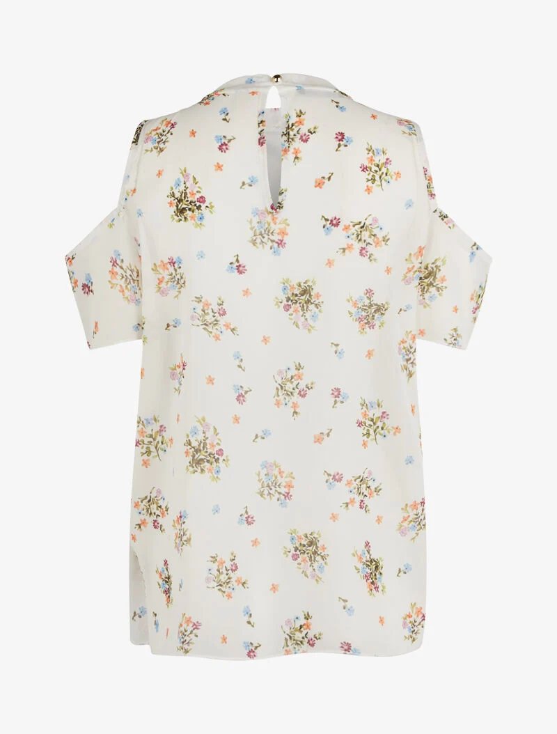 Blouse carrée oversize à découpes - blanc