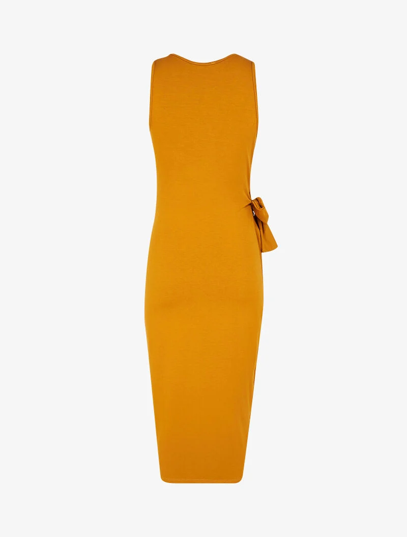 Robe à empiècements à nouer - jaune