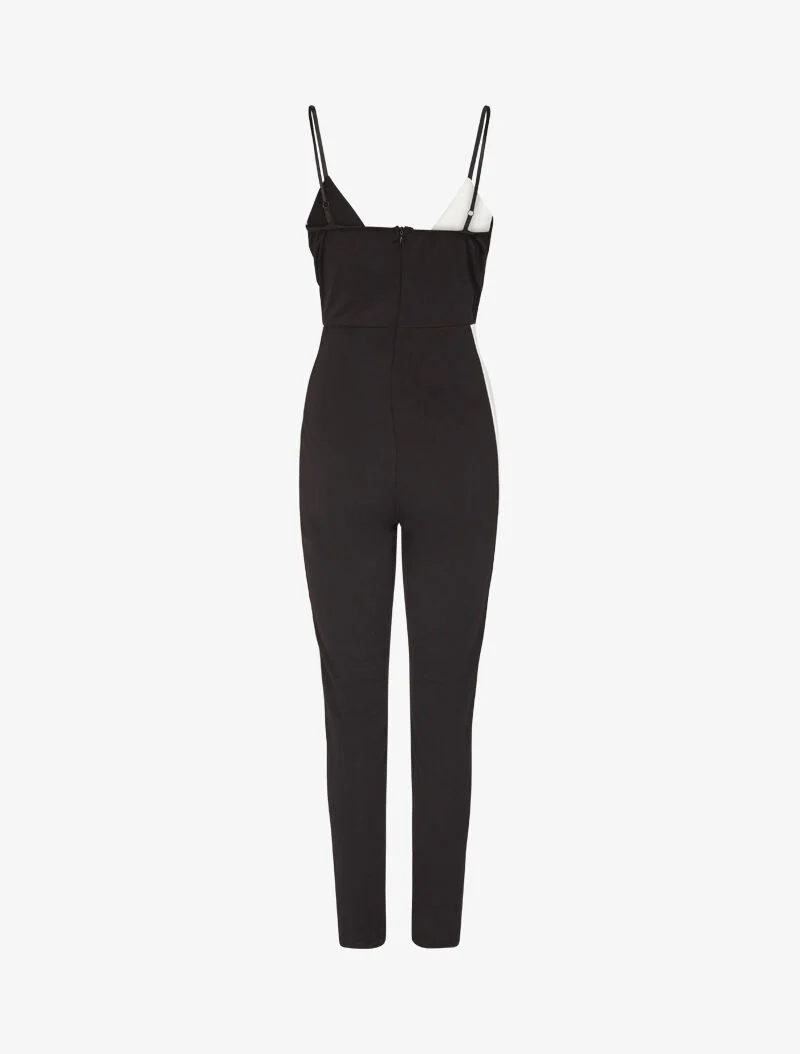 Combinaison slim color block - noir
