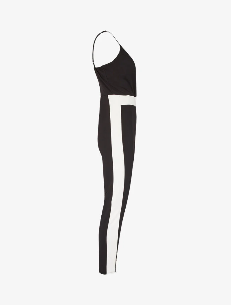 Combinaison slim color block - noir