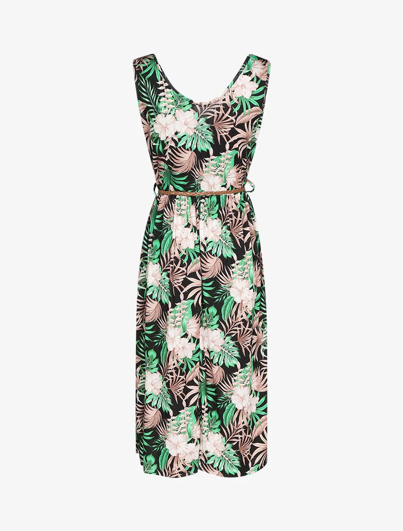 Robe à imprimé tropical - noir