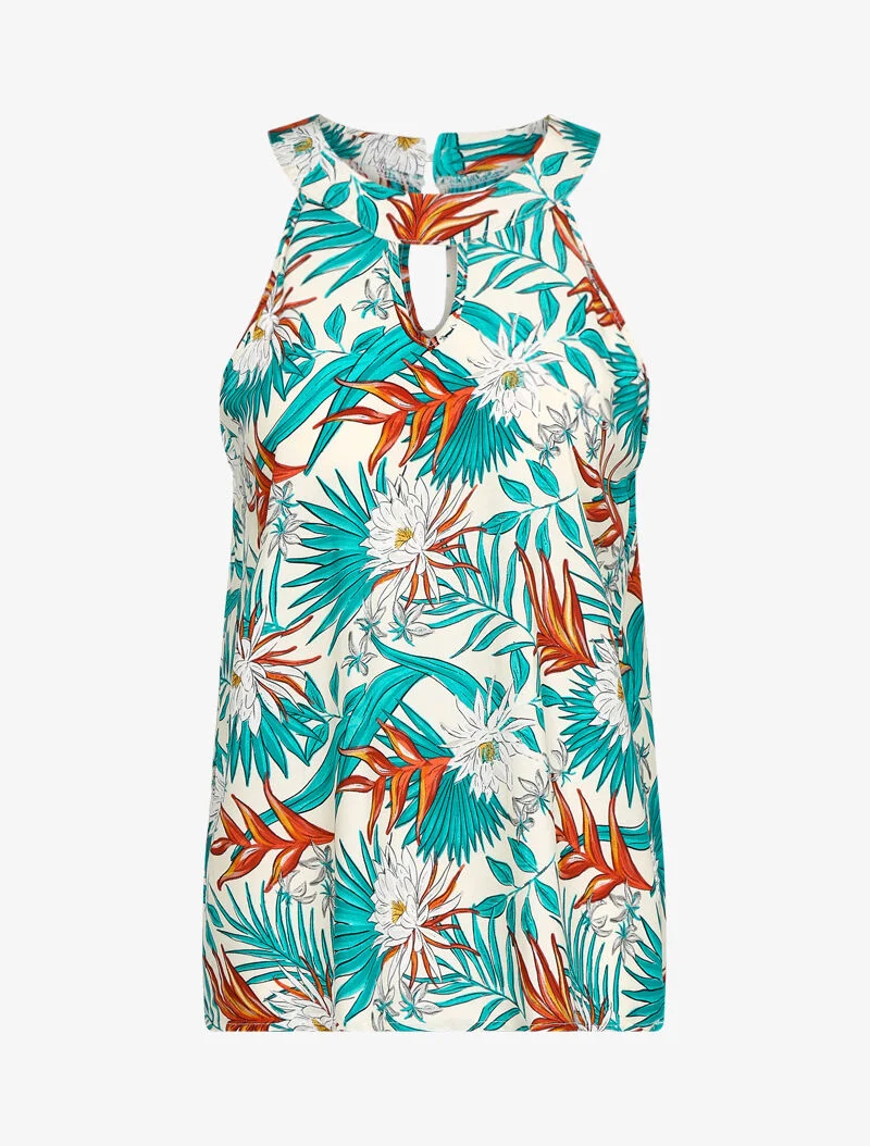 Top imprimé floral - écru - ecru