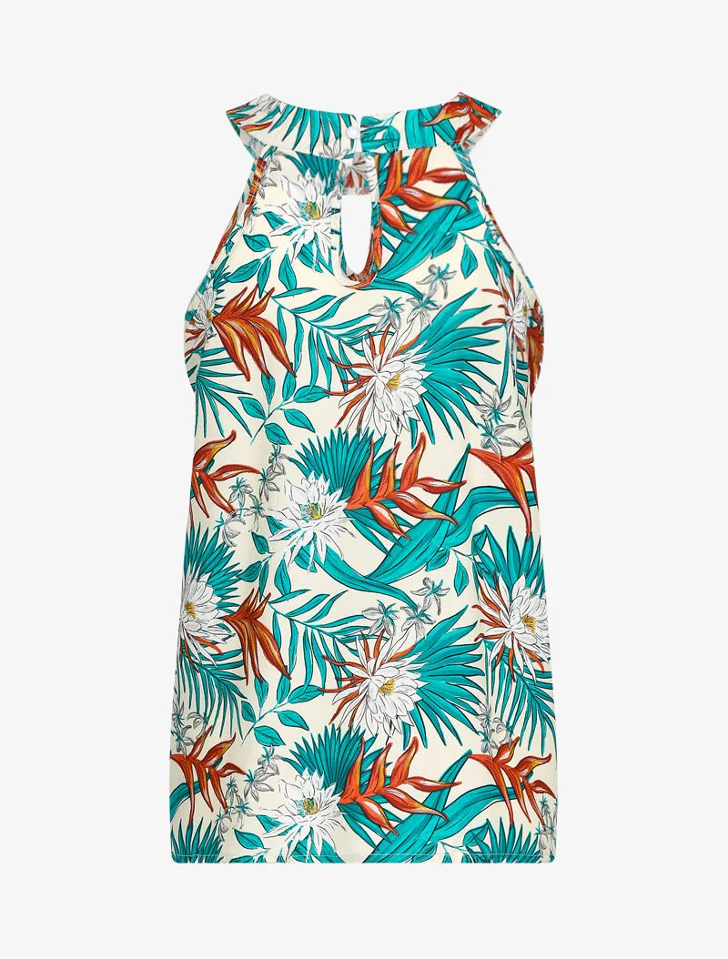 Top imprimé floral - écru - ecru