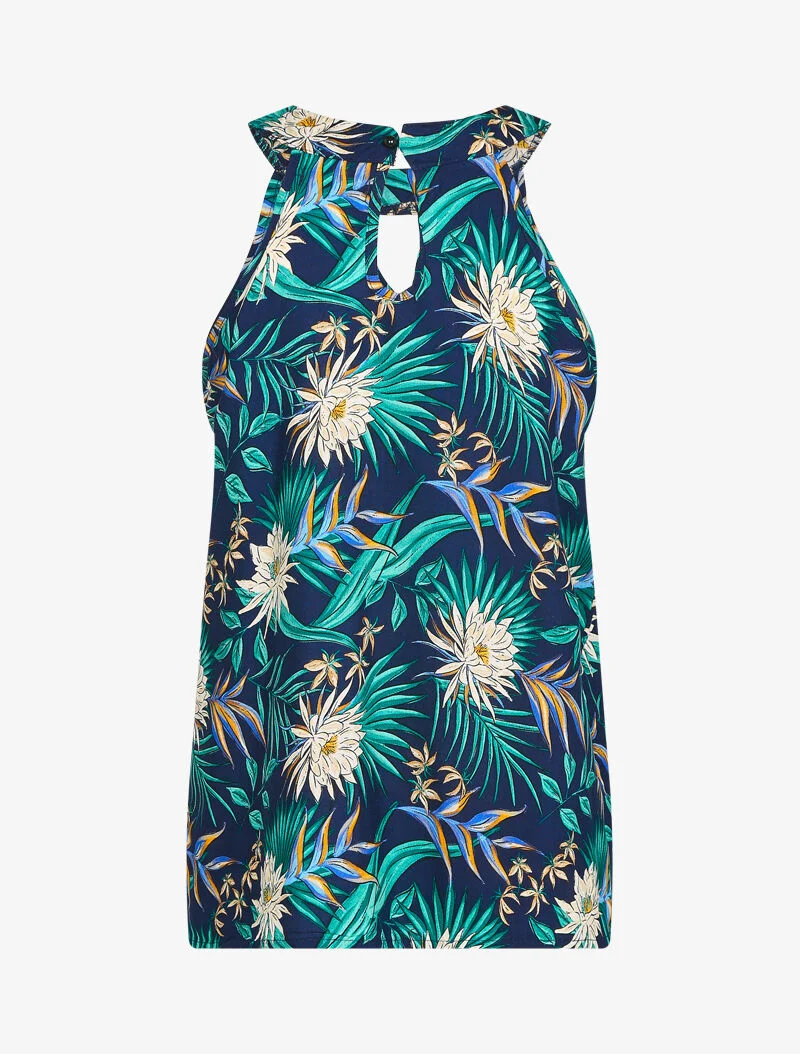 Top imprimé floral - marine