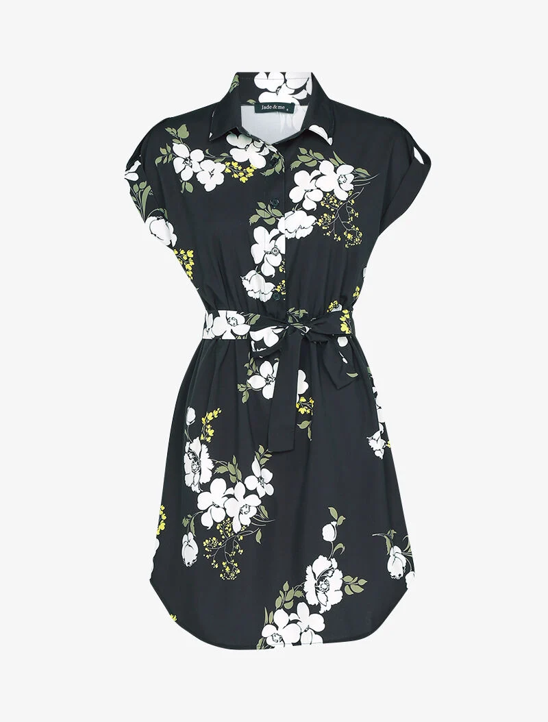 Tunique à imprimé floral - noir