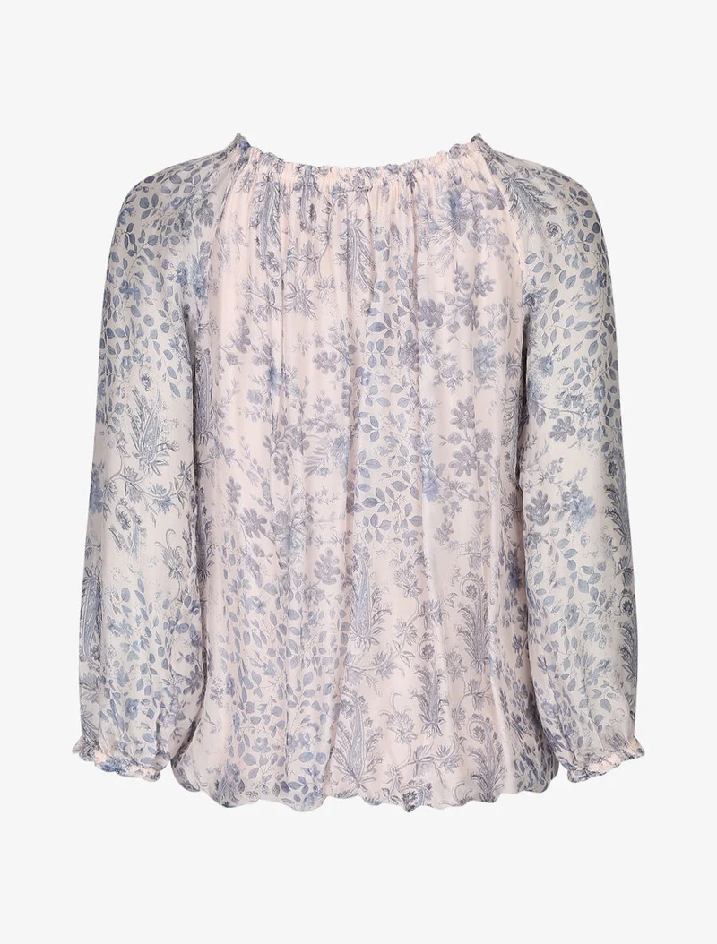 Blouse fleurie - nude